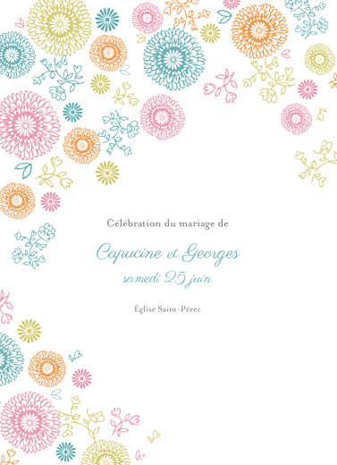 Livret de messe mariage Champêtre multicolore Livret de messe mariage Champêtre multicolore