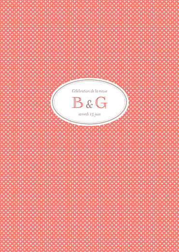 Livret de messe mariage Motif chic corail Livret de messe mariage Motif chic corail