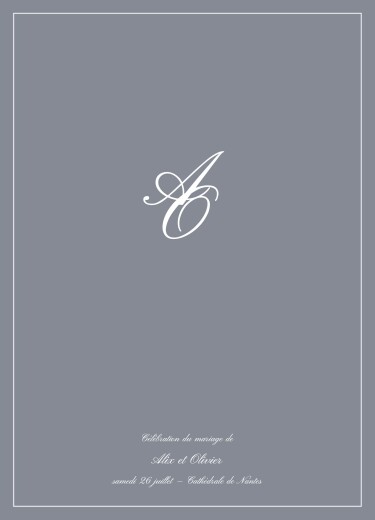Couverture livret de messe mariage Chic liseré gris foncé - Page 1 Couverture livret de messe mariage Chic liseré gris foncé - Page 1