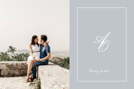 Save the Date Chic liseré gris clair