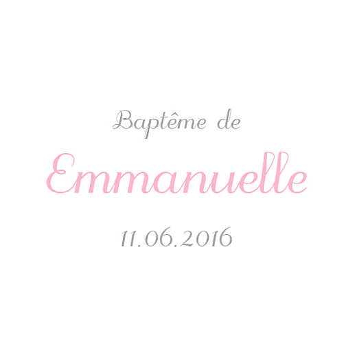 Etiquette de baptême Balade rose Etiquette de baptême Balade rose