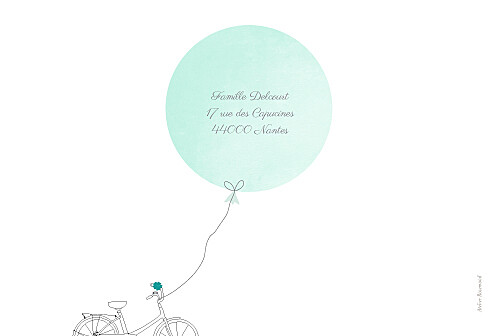 Faire-part de naissance À bicyclette (3 enfants) photos vert - Page 4