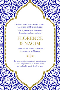 Faire-part de mariage Byzance bleu Faire-part de mariage Byzance bleu