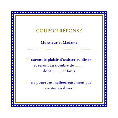 Carton réponse mariage Byzance bleu finition Carton réponse mariage Byzance bleu finition