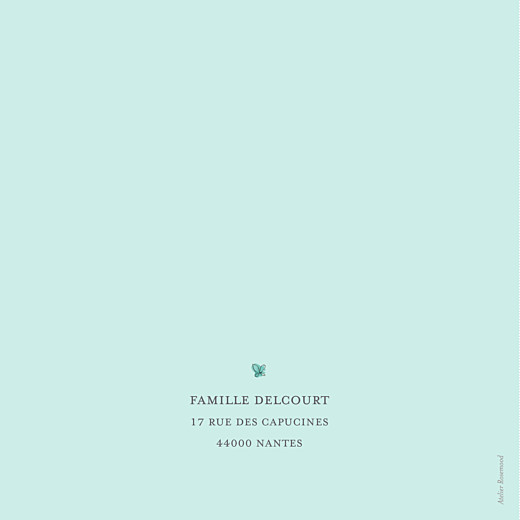 Faire-part de naissance Éléphant aquarelle turquoise - Page 4