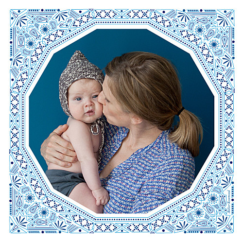 Faire-part de naissance Nomade photo bleu Faire-part de naissance Nomade photo bleu
