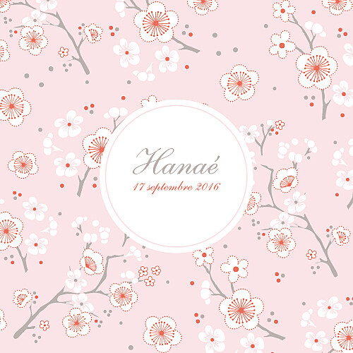 Faire-part de naissance Cerisiers en fleurs rose - Recto Faire-part de naissance Cerisiers en fleurs rose - Recto