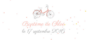 Etiquette perforée baptême À bicyclette corail