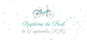 Etiquette perforée baptême À bicyclette vert Etiquette perforée baptême À bicyclette vert