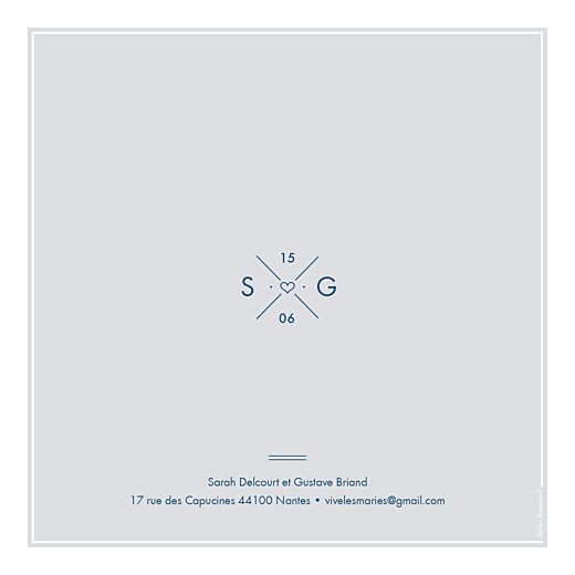 Faire-part de mariage Croisette gris Faire-part de mariage Croisette gris