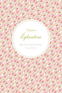 Menu de baptême Liberty rose Menu de baptême Liberty rose