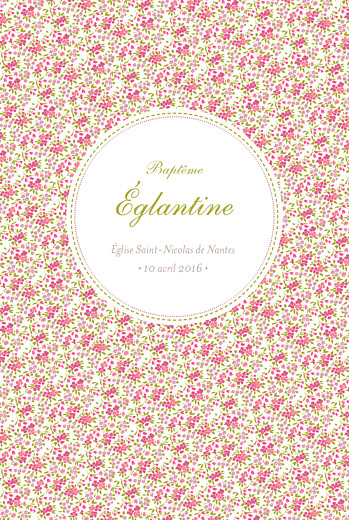 Menu de baptême Liberty rose Menu de baptême Liberty rose