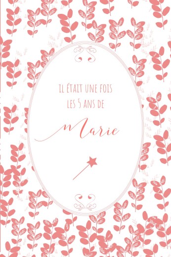 Carte d'anniversaire Il était une fois corail Carte d'anniversaire Il était une fois corail