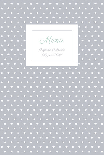 Menu de baptême Classique chic gris - Page 1 Menu de baptême Classique chic gris - Page 1