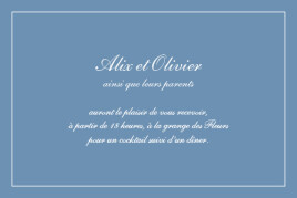 Carton d'invitation mariage Grand chic liseré bleu