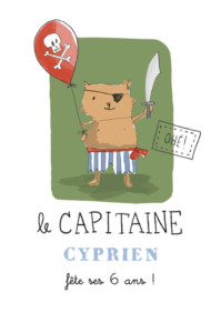 Carte d'anniversaire Pirate vert Carte d'anniversaire Pirate vert