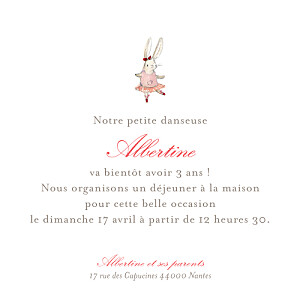 Carte d'anniversaire Pirouette photo rose