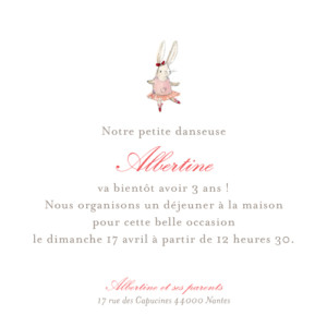 Carte d'anniversaire Pirouette photo rose Carte d'anniversaire Pirouette photo rose