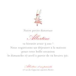 Carte d'anniversaire Pirouette photo rose