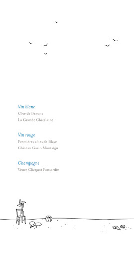 Menu de mariage Promesse sur le sable (4 pages) blanc - Page 2 Menu de mariage Promesse sur le sable (4 pages) blanc - Page 2