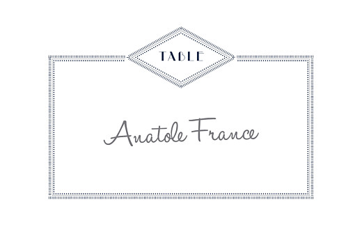 Marque-table mariage Monogramme bleu nuit Marque-table mariage Monogramme bleu nuit