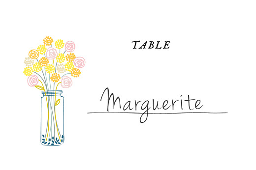 Marque-table mariage Instant fleuri jaune - Recto Marque-table mariage Instant fleuri jaune - Recto