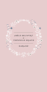 Menu de mariage Instant fleuri (4 pages) rose