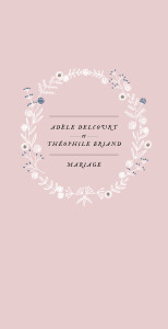 Menu de mariage Instant fleuri (4 pages) rose