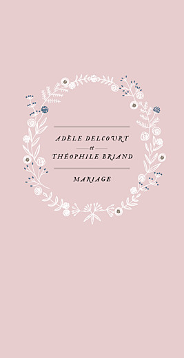 Menu de mariage Instant fleuri (4 pages) rose - Page 1 Menu de mariage Instant fleuri (4 pages) rose - Page 1