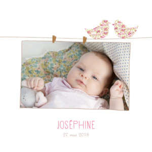 Faire-part de naissance Poétique (triptyque) rose Faire-part de naissance Poétique (triptyque) rose