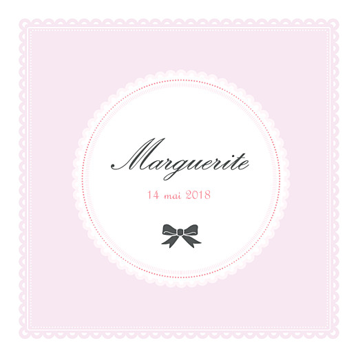Faire-part de naissance Petit versailles (triptyque) rose Faire-part de naissance Petit versailles (triptyque) rose