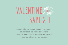 Carton d'invitation mariage Eden vert