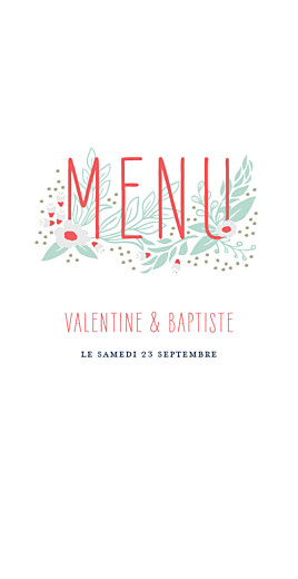 Menu de mariage Eden bleu nuit Menu de mariage Eden bleu nuit