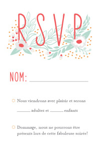 Carton réponse mariage Eden vert Carton réponse mariage Eden vert