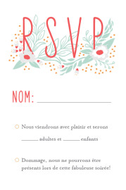 Carton réponse mariage Eden vert