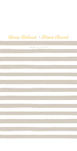 Menu de mariage À pieds joints (4 pages) taupe Menu de mariage À pieds joints (4 pages) taupe