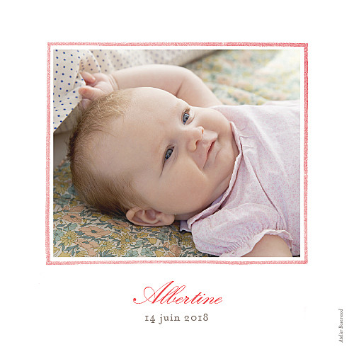 Faire-part de naissance Pirouette photo rose Faire-part de naissance Pirouette photo rose
