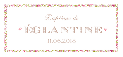 Etiquette perforée baptême Poisson liberty rose - Recto Etiquette perforée baptême Poisson liberty rose - Recto