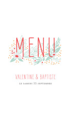 Menu de mariage Eden (4 pages) vert