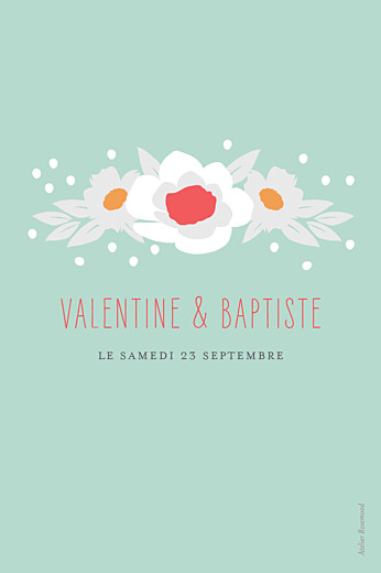 Marque-table mariage Eden vert - Verso Marque-table mariage Eden vert - Verso