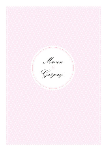 Livret de messe mariage Gourmand raffiné rose Livret de messe mariage Gourmand raffiné rose