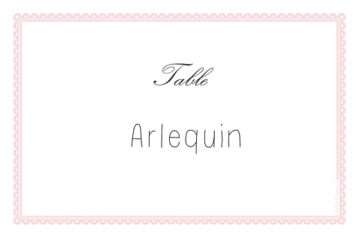 Marque-table mariage Gourmand rayé rose Marque-table mariage Gourmand rayé rose