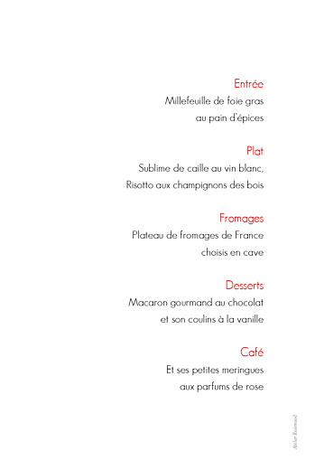 Menu de baptême Contemporain 3 photos blanc - Verso Menu de baptême Contemporain 3 photos blanc - Verso