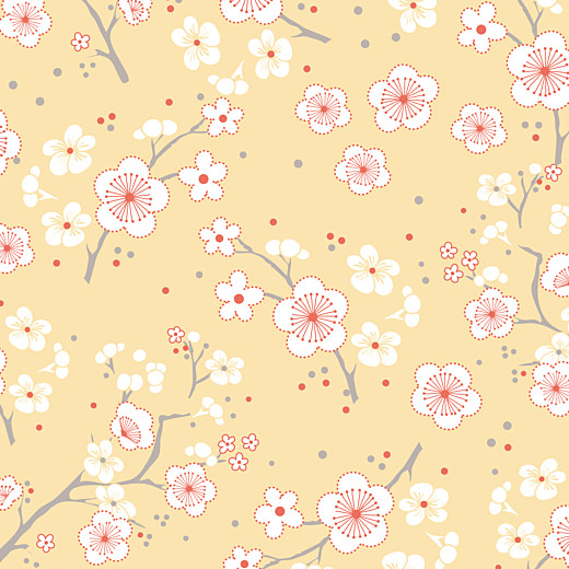 Carte de remerciement Cerisiers en fleurs jaune - Recto