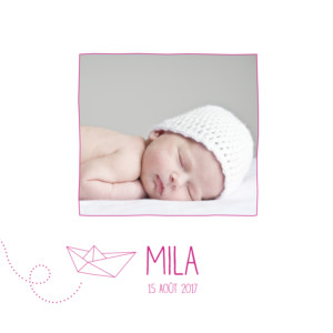 Faire-part de naissance Bateau 4 photos rose Faire-part de naissance Bateau 4 photos rose