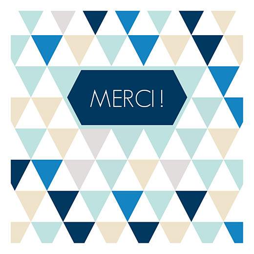 Carte de remerciement Merci triangles photo bleu foncé Carte de remerciement Merci triangles photo bleu foncé