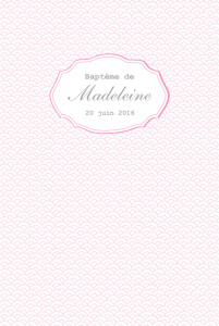 Menu de baptême Pistil écusson pivoine Menu de baptême Pistil écusson pivoine
