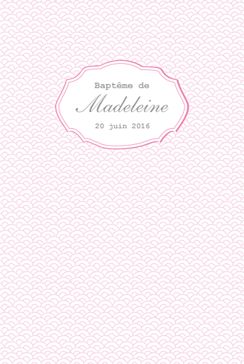 Menu de baptême Pistil écusson pivoine Menu de baptême Pistil écusson pivoine