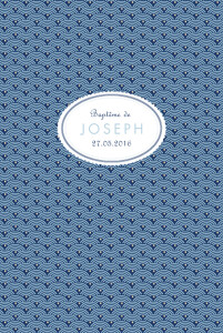 Menu de baptême Pattern écusson bleu Menu de baptême Pattern écusson bleu