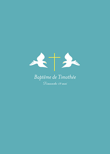 Livret de messe Croix & colombes turquoise Livret de messe Croix & colombes turquoise
